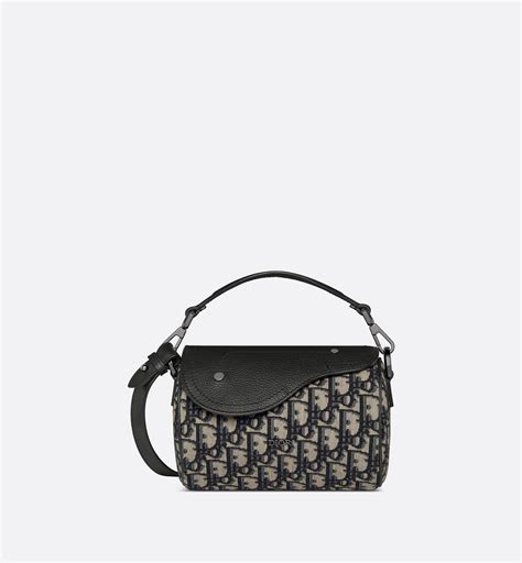 beige and black dior oblique jacquard and black grained calfskin|Roller Bag with Strap Beige and Black Dior Oblique Jacquard and .